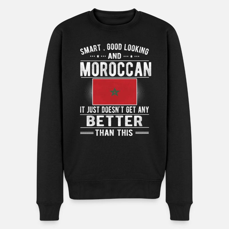 Maroc Maroc Drapeau d’origine marocaine - Pull Premium bio Homme - noir