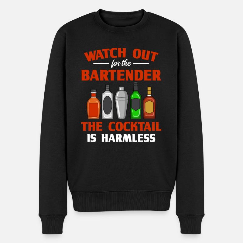 Barman Cocktail Bartender Barkeeper - Männer Premium Bio Pullover - Schwarz