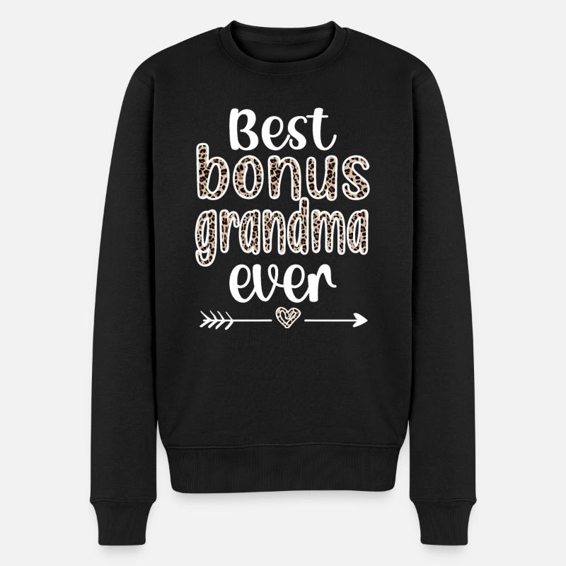 Beste Bonus-Oma Stolze Stiefgroßmutter Geschenk - Männer Premium Bio Pullover - Schwarz