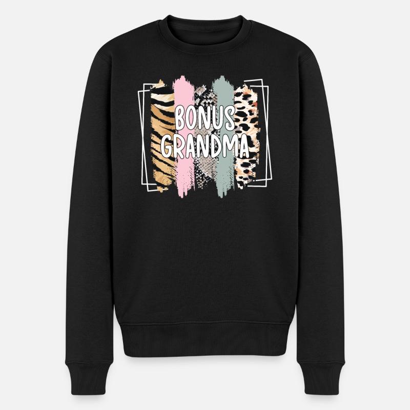 Stolze Bonus-Oma Beste Stiefgroßmutter Geschenk - Männer Premium Bio Pullover - Schwarz