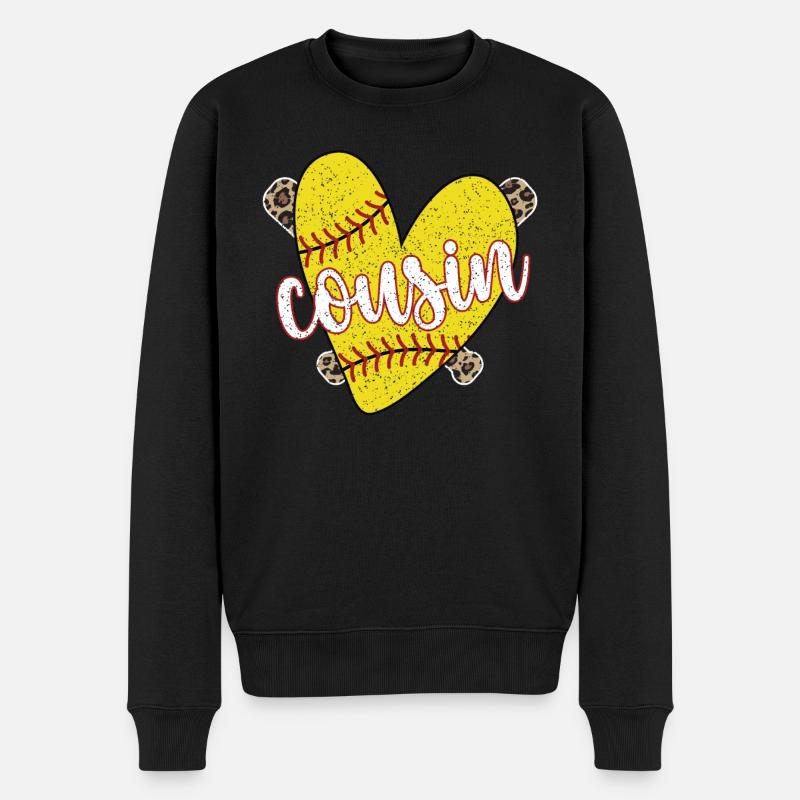 Stolzer Softball-Cousin Eines Softballspielers - Männer Premium Bio Pullover - Schwarz