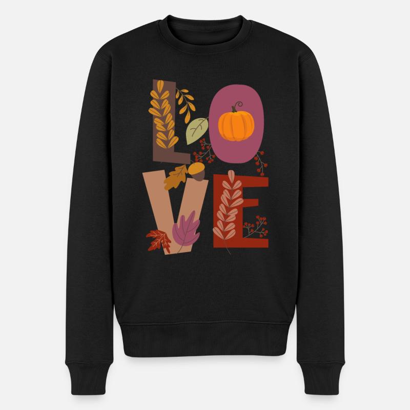 Amour Amour Automne Gratitude Citrouille - Pull Premium bio Homme - noir
