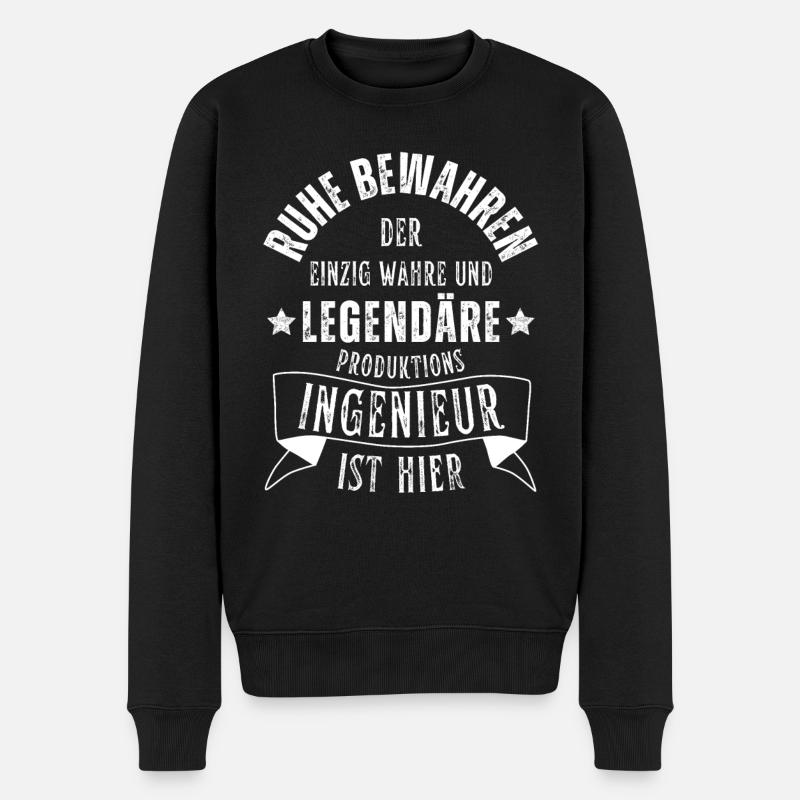 Legendärer Produktionsingenieur ist hier Beruf - Männer Premium Bio Pullover - Schwarz