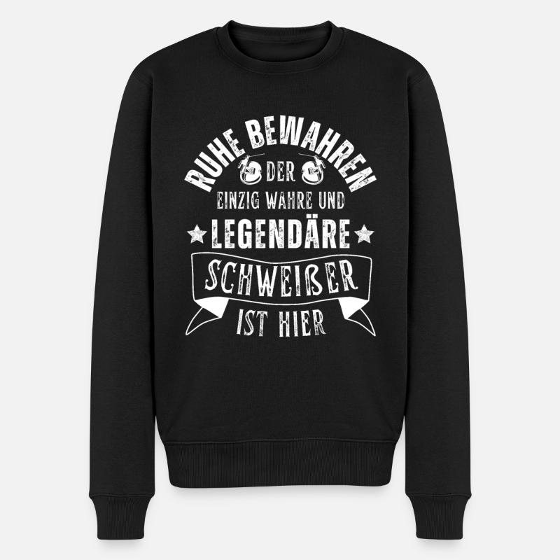 Legendärer Schweißer Beruf - Männer Premium Bio Pullover - Schwarz