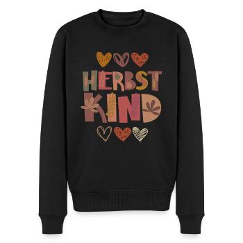 Herbst Kind Dankbarkeit Blätter - Männer Premium Bio Pullover - Schwarz - Vorne - Nico (187cm)