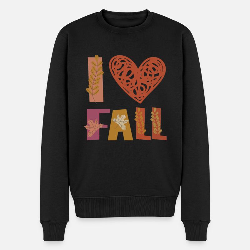 Amour Amour Automne Gratitude Feuilles - Pull Premium bio Homme - noir