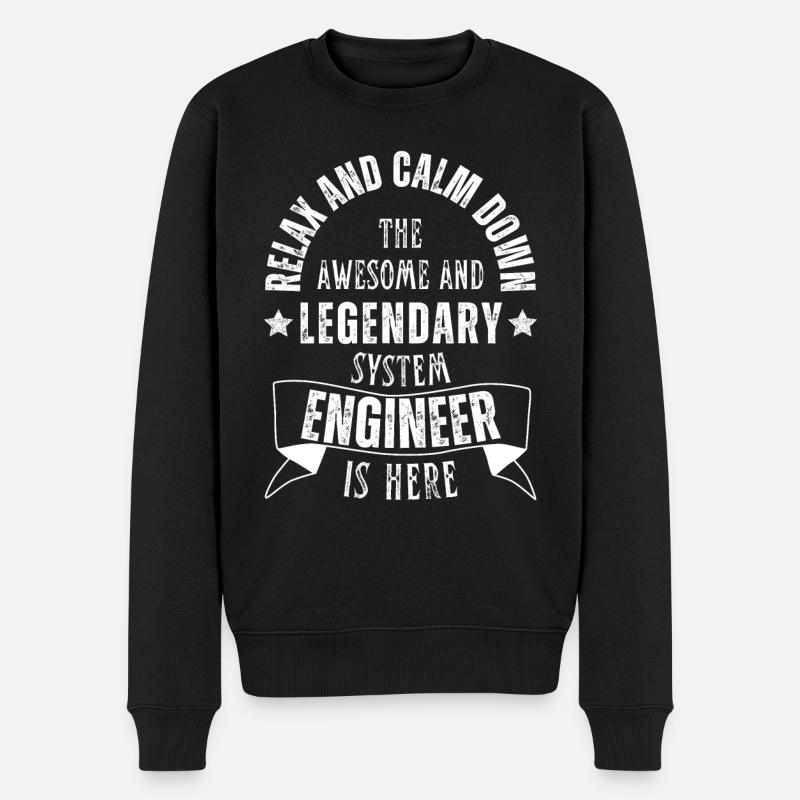 Legendärer Systemingenieur ist hier Beruf - Männer Premium Bio Pullover - Schwarz