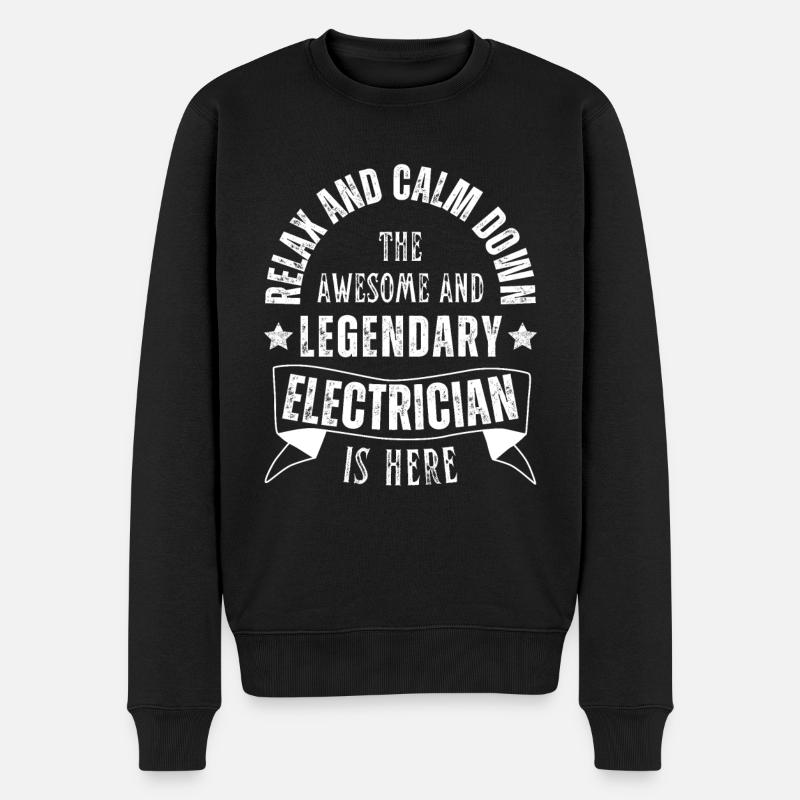 Legendärer Elektriker Beruf Elektroniker - Männer Premium Bio Pullover - Schwarz