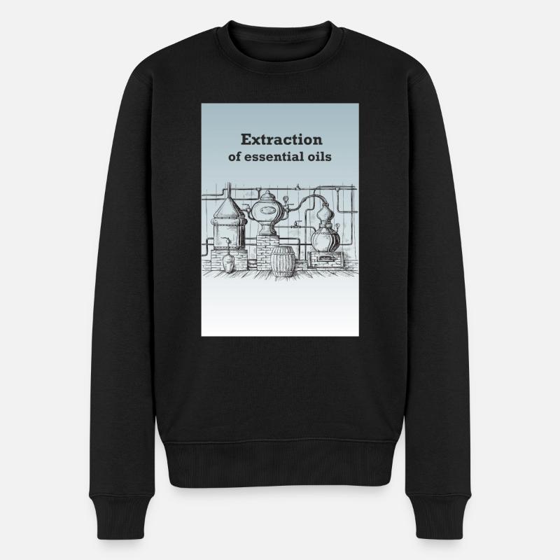 Extraction d'huiles essentielles - Pull Premium bio Homme - noir