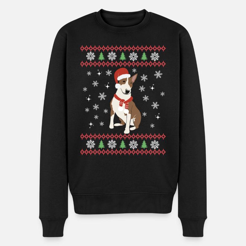 Süßer Bullterrier Liebhaber Kawaii Weihnachten - Männer Premium Bio Pullover - Schwarz