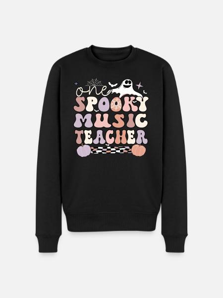 Spooky Music Teacher Halloween Music Teaching Gift - Men's Premium Organic Jumper - black