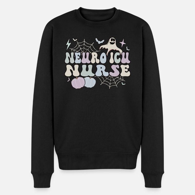 Neuro ICU Nurse Halloween Neurology ICU Gifts - Männer Premium Bio Pullover - Schwarz