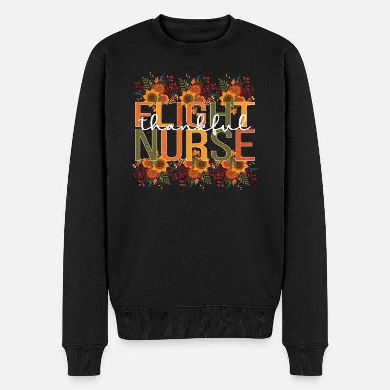 Flight Nurse Thanksgiving RN Flight Nursing Gifts - Männer Premium Bio Pullover - Schwarz