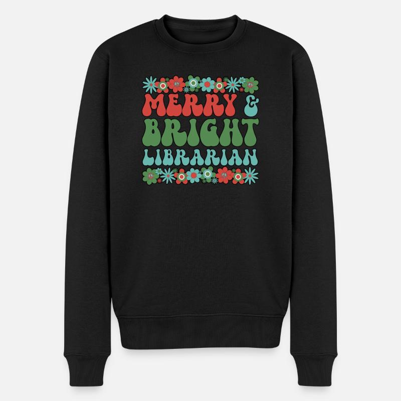 School Librarian Christmas Library Worker Xmas - Männer Premium Bio Pullover - Schwarz