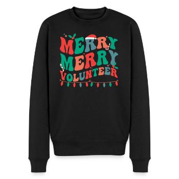 Volunteer Christmas Volunteering Xmas Gifts - Men's Premium Organic Jumper - black - Front - Nico (187cm)