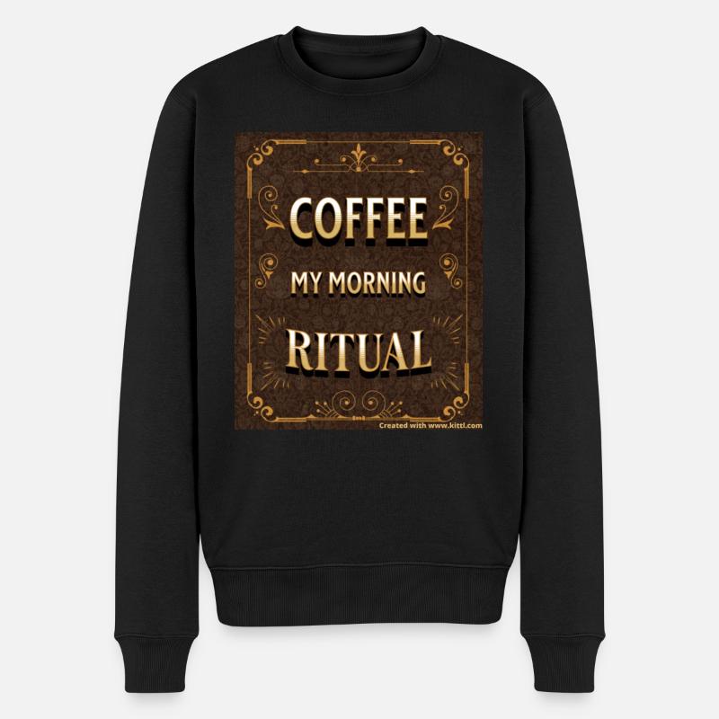 Le café : mon rituel matinal - Pull Premium bio Homme - noir