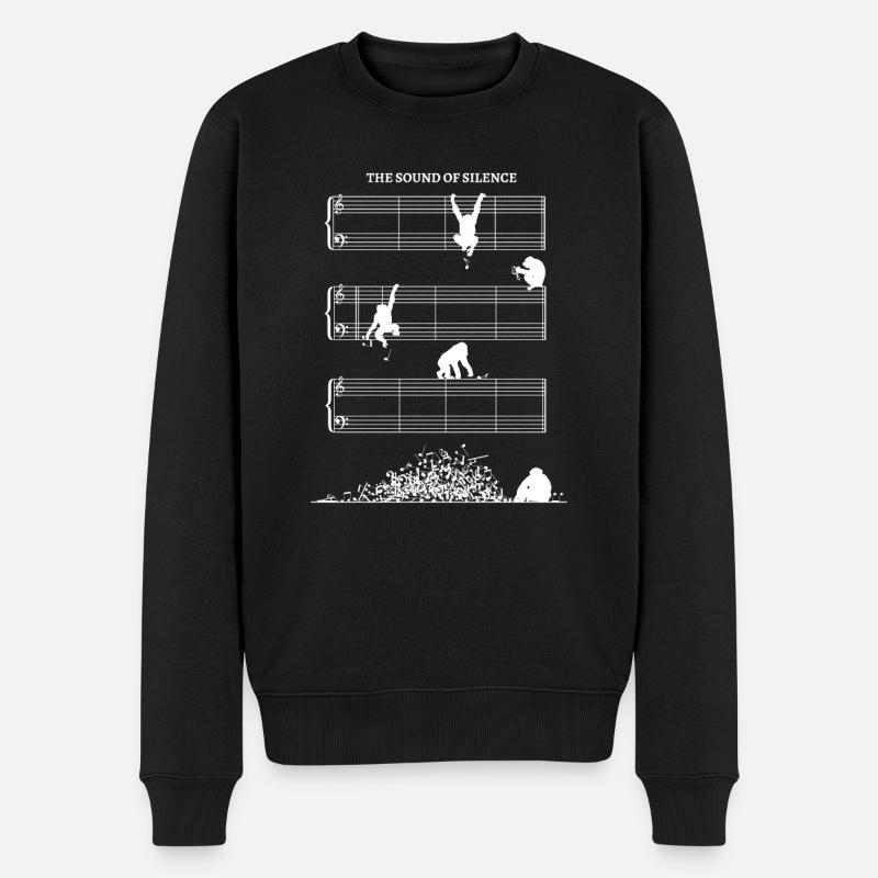 Sound Of Silence Notenblatt ohne Noten Schimpansen - Männer Premium Bio Pullover - Schwarz