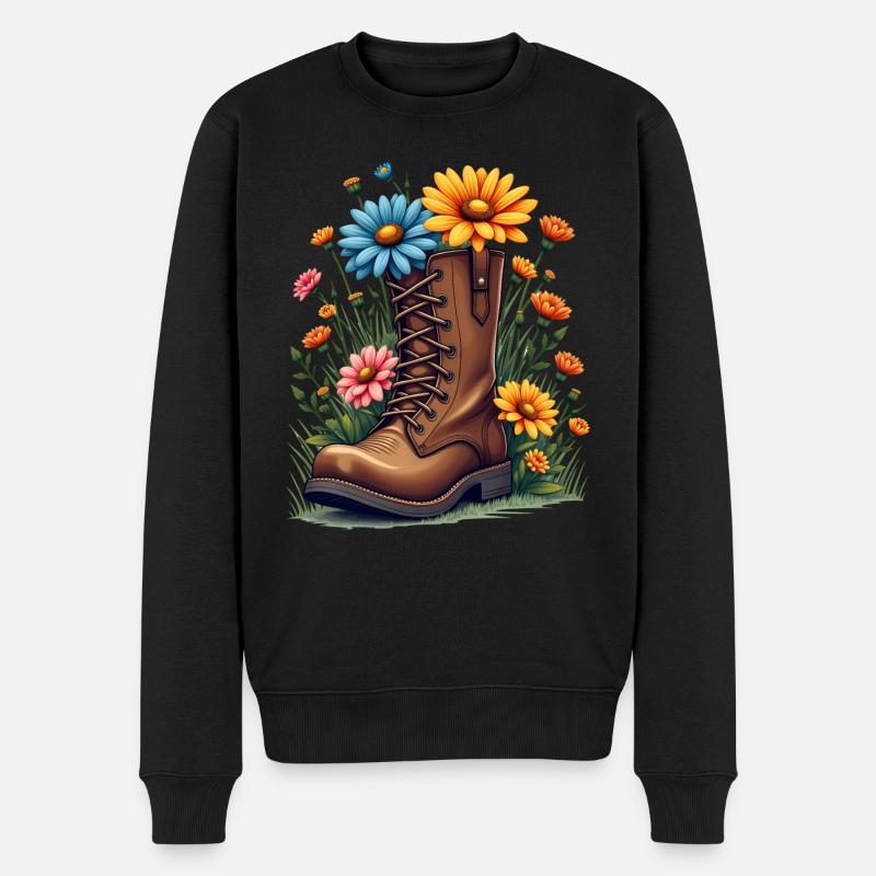 Bottes de randonnée Chaussure Floral Flower Power Hiker - Pull Premium bio Homme - noir