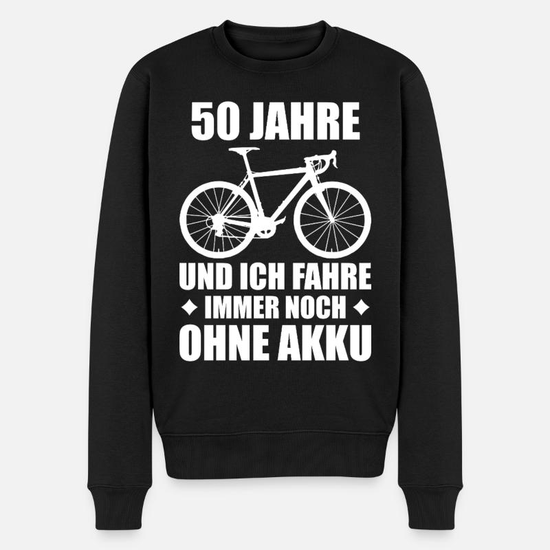 Fahrrad Radfahrer 50. Geburtstag Geschenkidee - Männer Premium Bio Pullover - Schwarz