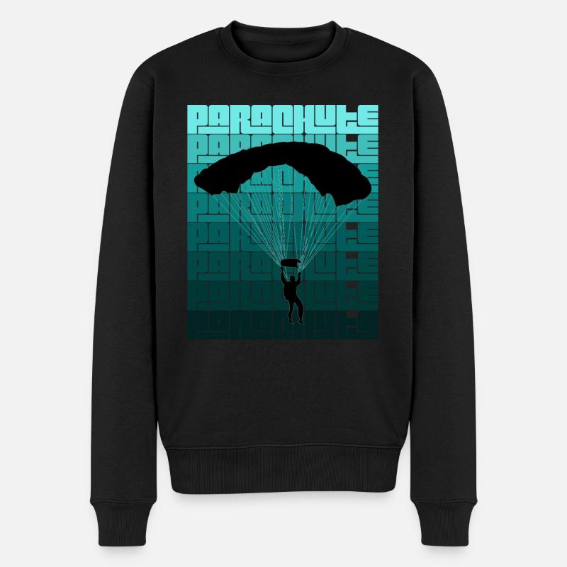 Fallschirm - Männer Premium Bio Pullover - Schwarz