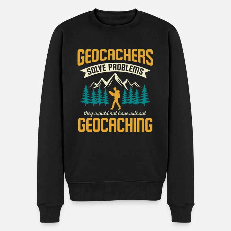 Schnitzeljagd Geocacher Abenteuer Geocaching - Männer Premium Bio Pullover - Schwarz