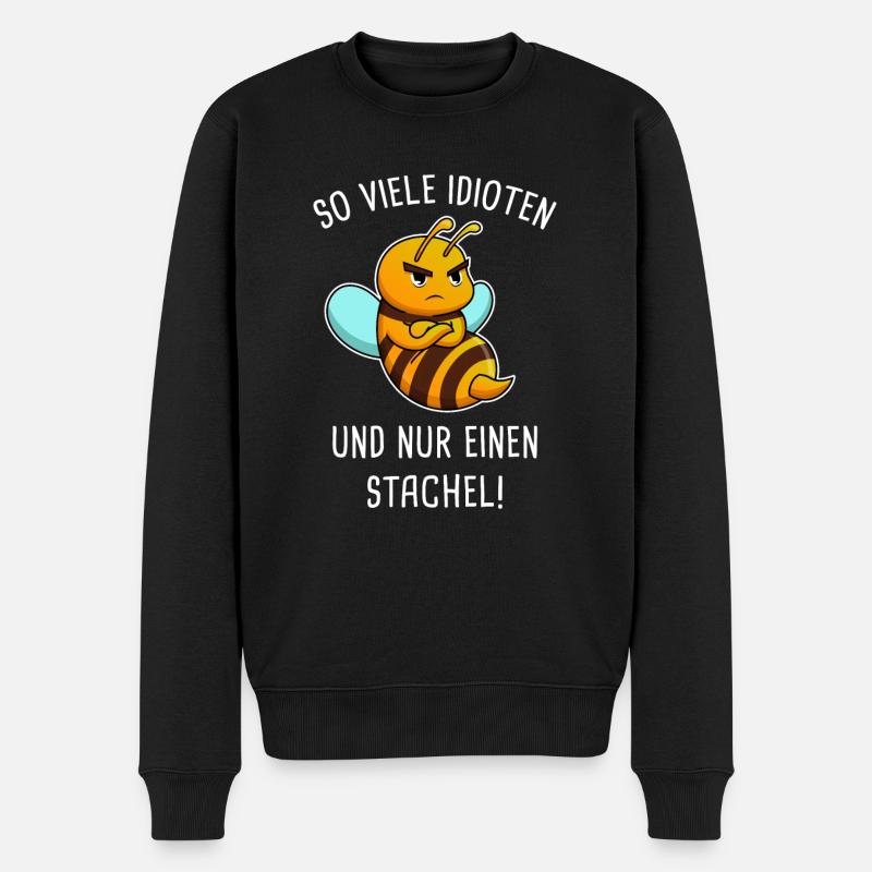 So Viele Idioten Und Nur einen Stachel Imker Biene - Männer Premium Bio Pullover - Schwarz