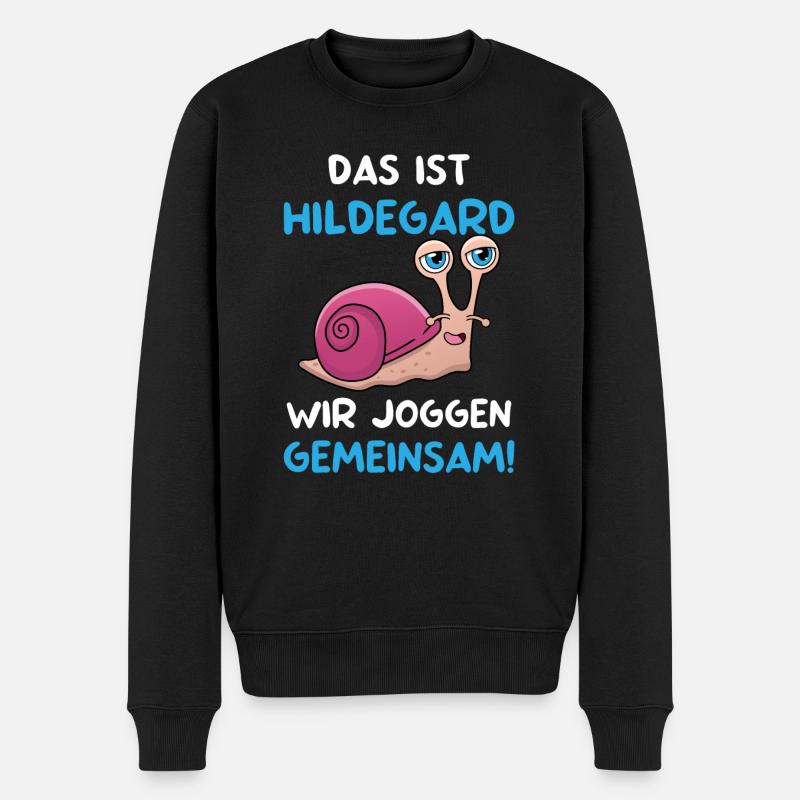 Das Ist Hildegard Wir Joggen Gemeinsam Laufsport - Männer Premium Bio Pullover - Schwarz