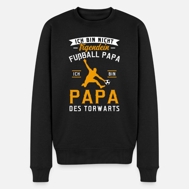 Fußball Papa Des Torwarts - Männer Premium Bio Pullover - Schwarz