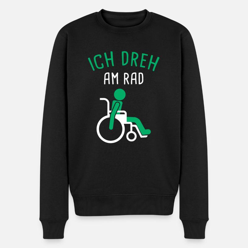 Rollifahrer Menschen Mit Behinderung Rollstuhl - Männer Premium Bio Pullover - Schwarz