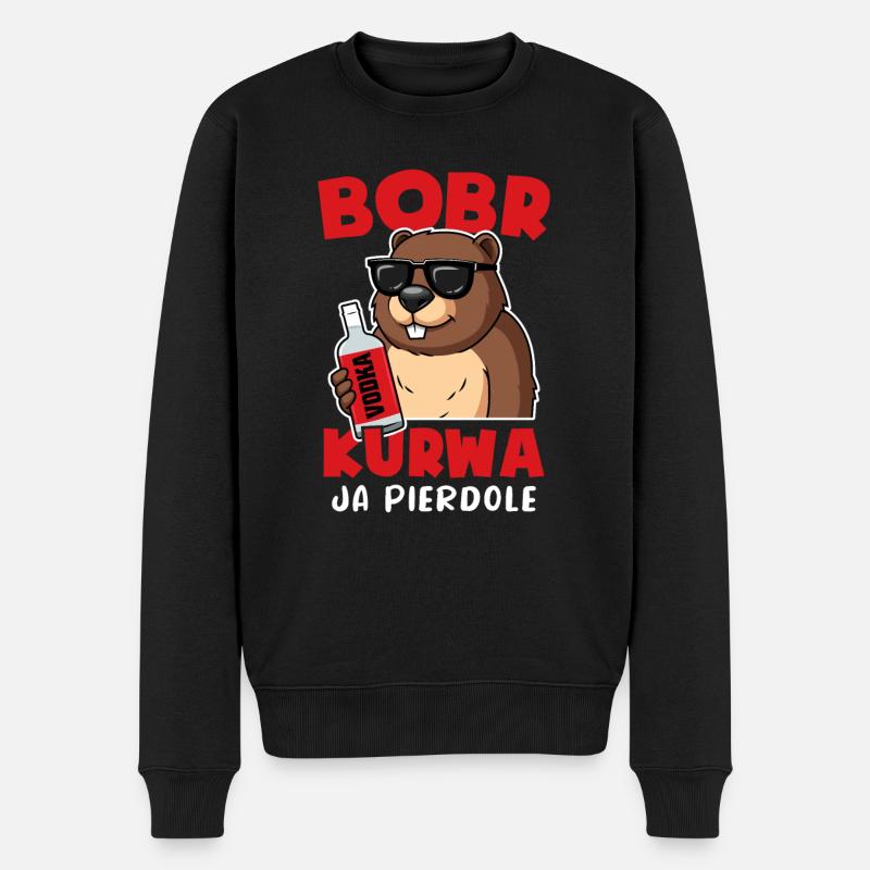 Bobr Ja Pierdole Bober Biber - Männer Premium Bio Pullover - Schwarz