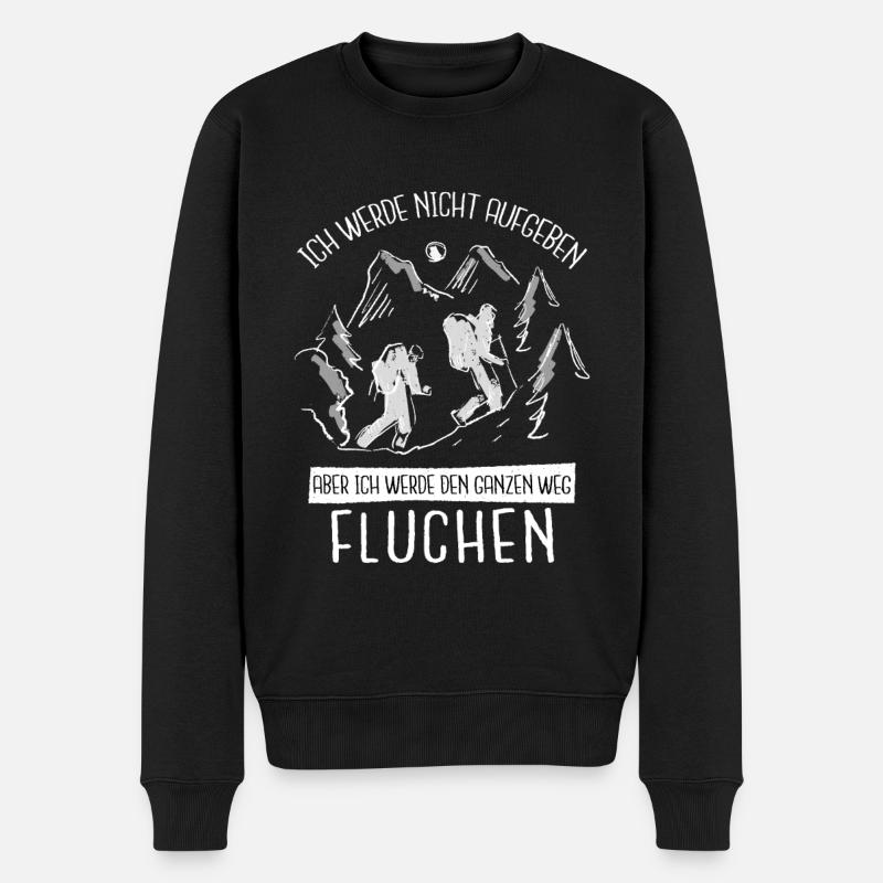 Wandern und fluchen - Männer Premium Bio Pullover - Schwarz