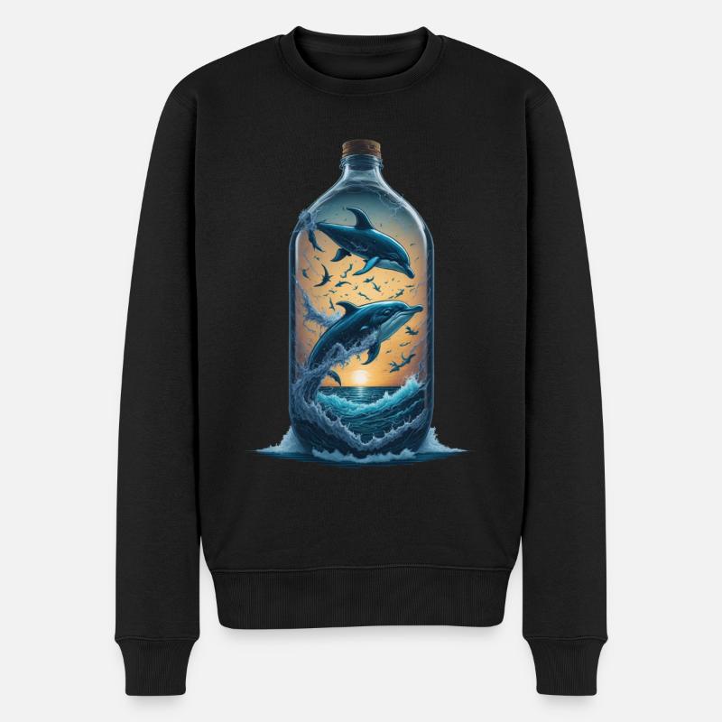 Delfin - Männer Premium Bio Pullover - Schwarz