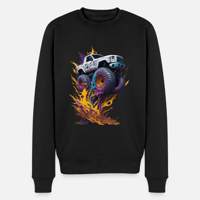 Monstertruck - Männer Premium Bio Pullover - Schwarz