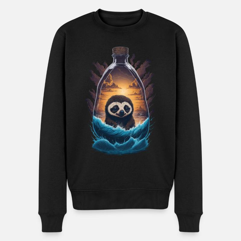 Bouteille de paresseux - Pull Premium bio Homme - noir
