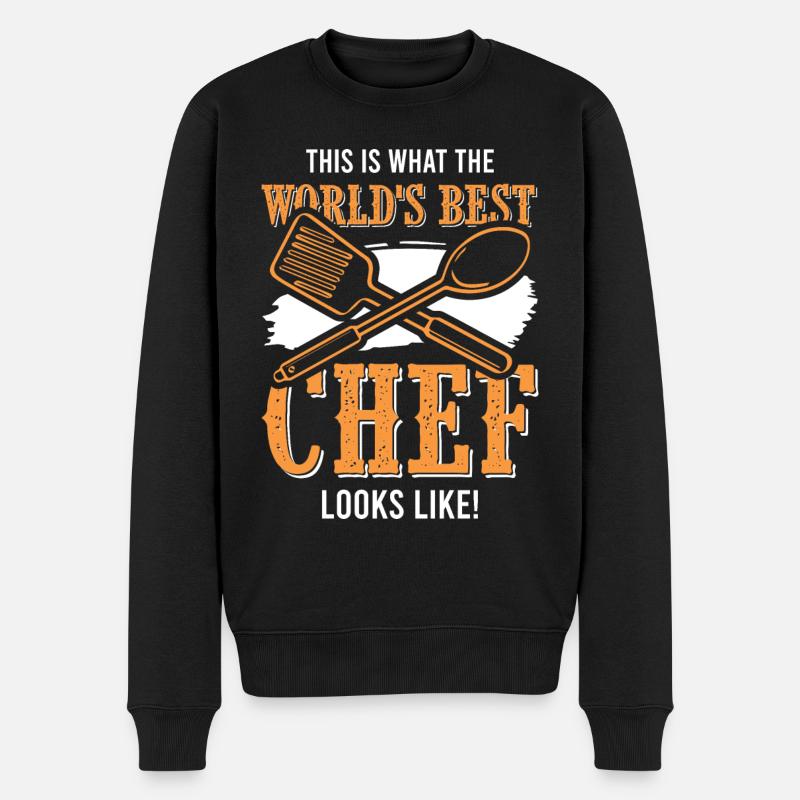 chef cuisinier cuisinier drôle - Pull Premium bio Homme - noir