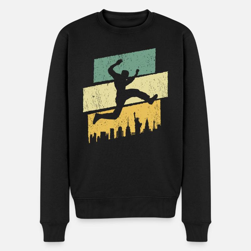 Freerunner Parkour Springen Freerunning - Männer Premium Bio Pullover - Schwarz