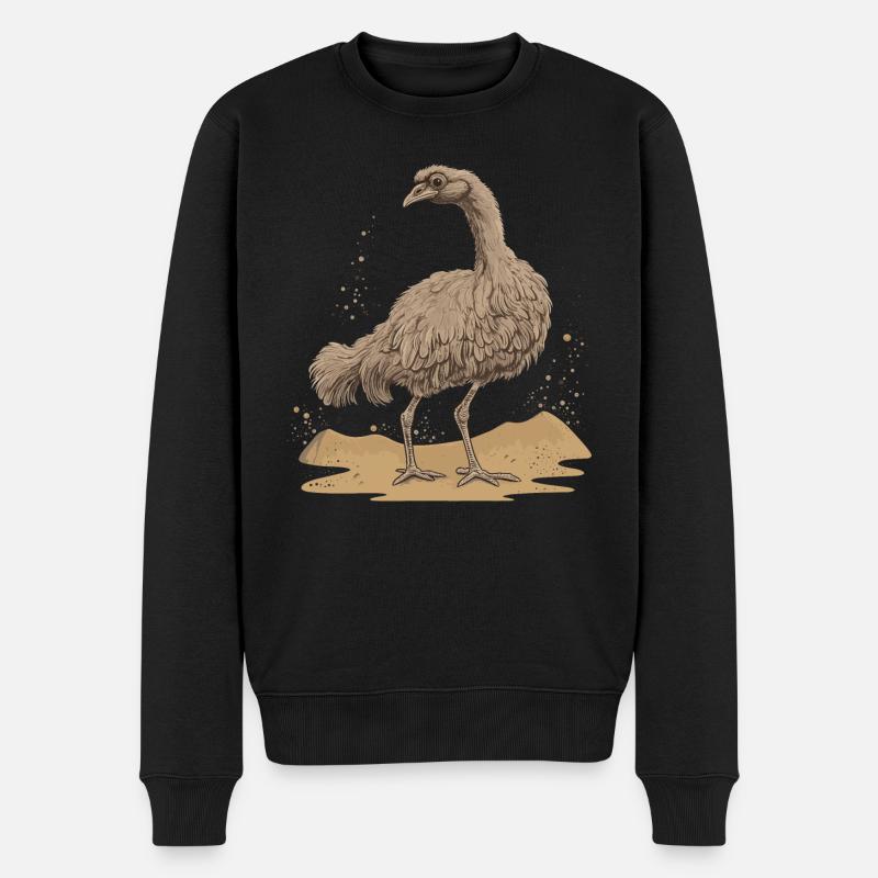 Oiseau autruche - Pull Premium bio Homme - noir