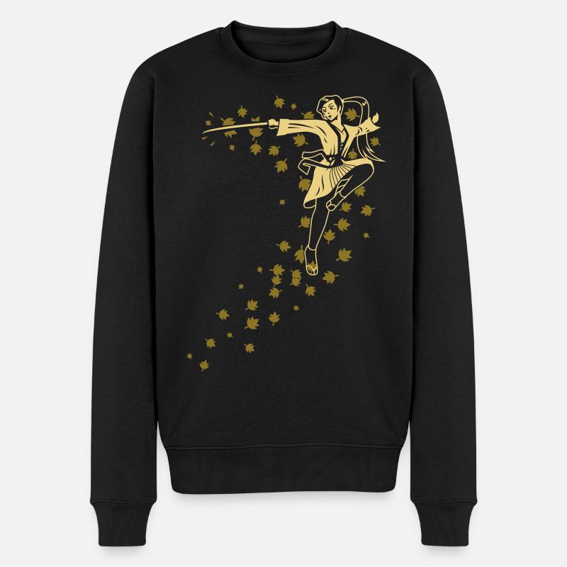 Swordgirl - Männer Premium Bio Pullover - Schwarz
