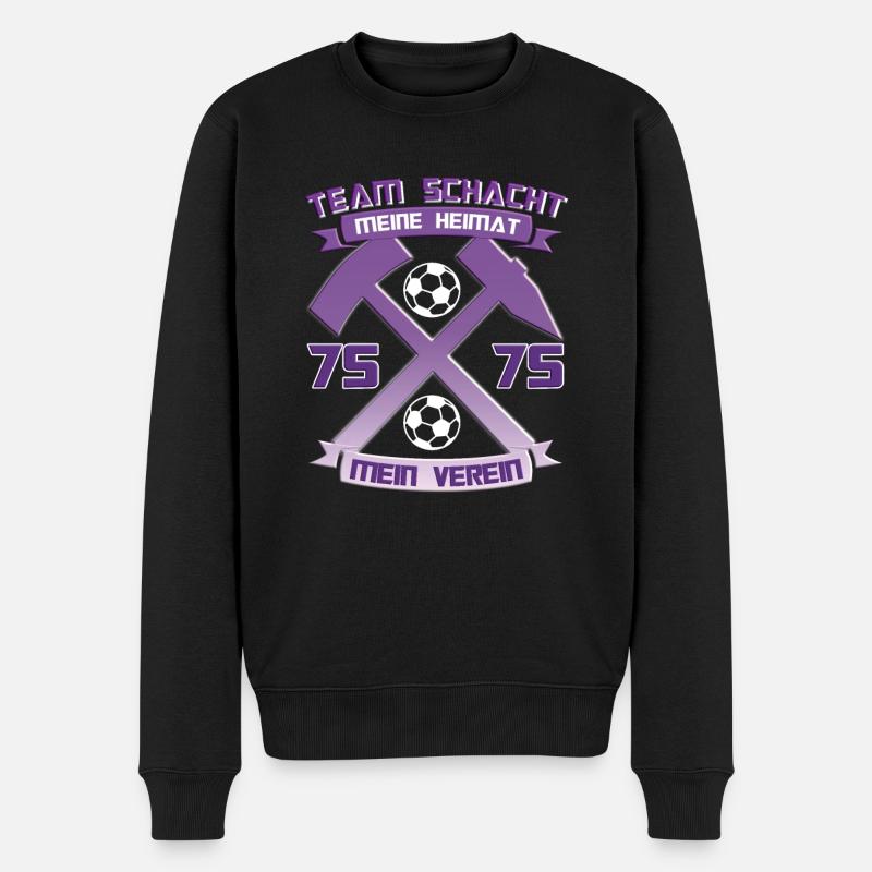 Erzgebirge Team Aue Schacht Fussball Geschenk - Männer Premium Bio Pullover - Schwarz