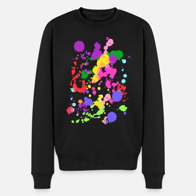 Paint Splatter - Pull Premium bio Homme - noir
