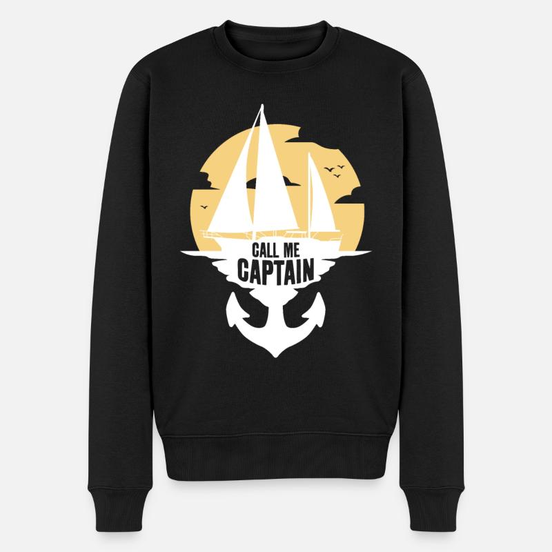 CALL ME CAPITAINE - Pull Premium bio Homme - noir