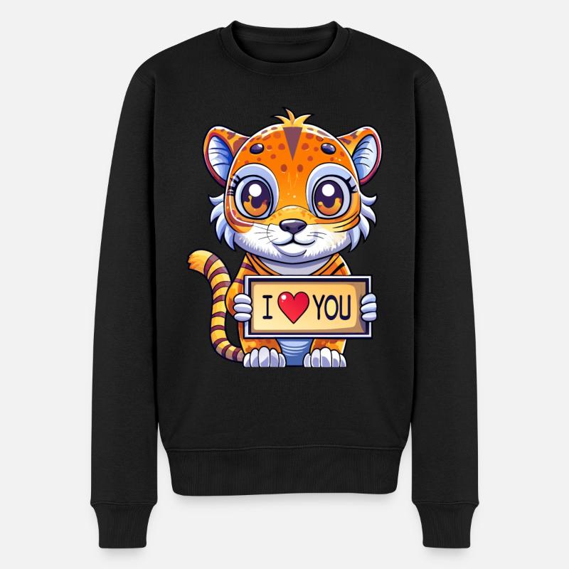 Liebesbotschaft tragendes Tier - Männer Premium Bio Pullover - Schwarz