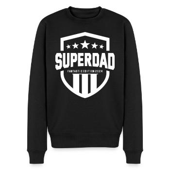 Superdad White - Men's Premium Organic Jumper - black - Front - Nico (187cm)
