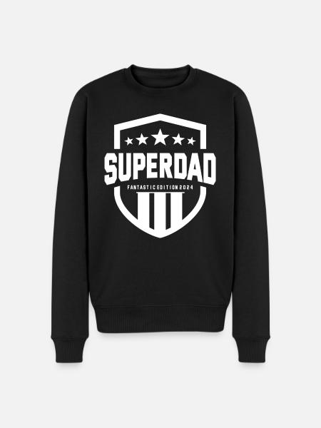 Superdad Weiß - Männer Premium Bio Pullover - Schwarz