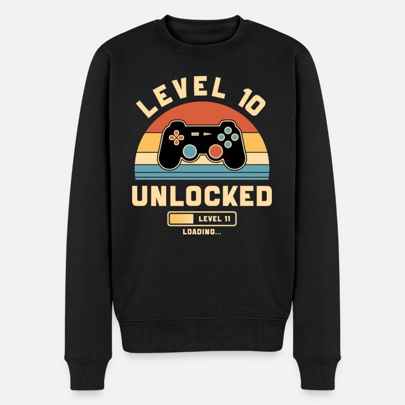 10. Geburtstag Level 10 Jahre 2015 - Männer Premium Bio Pullover - Schwarz