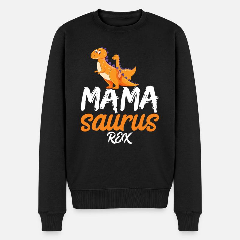 Mama Saurus Rex leidenschaftlich liebe Mutter Mom - Männer Premium Bio Pullover - Schwarz