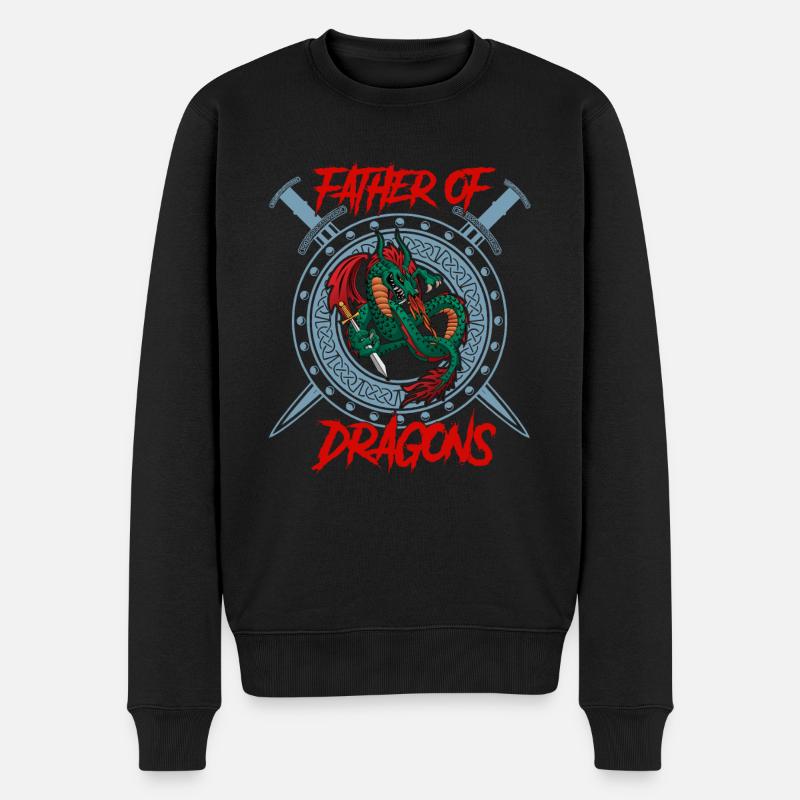 Father Of Dragons fantasievoll aufregend spannend - Männer Premium Bio Pullover - Schwarz