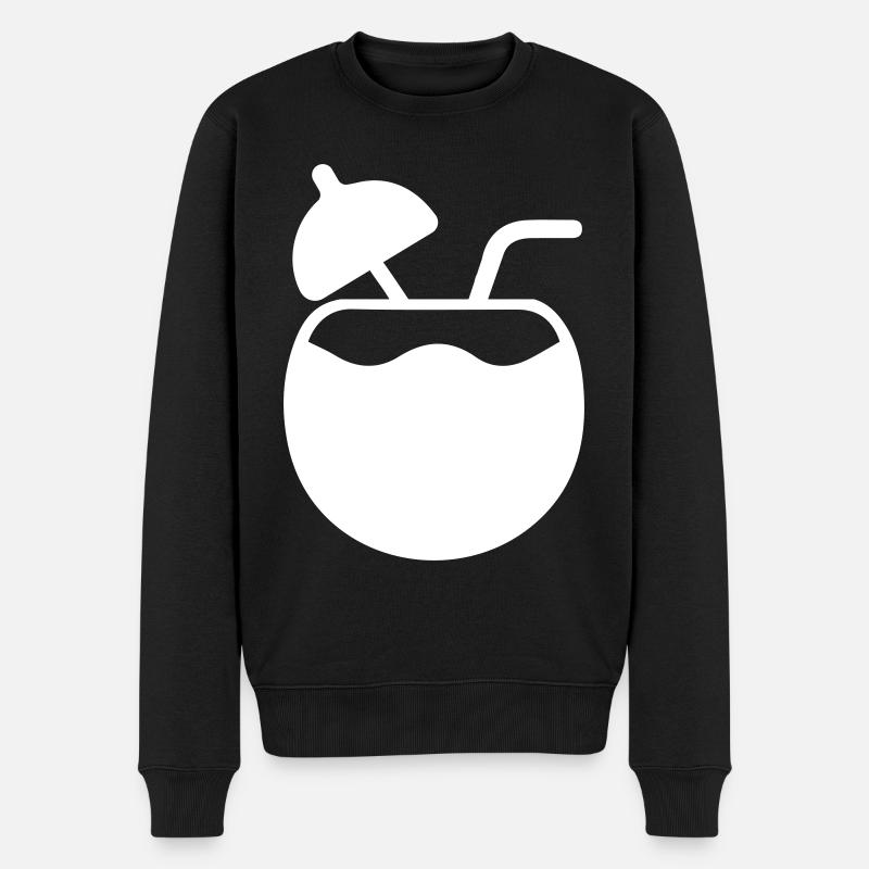Kokos Icon Symbol - Männer Premium Bio Pullover - Schwarz