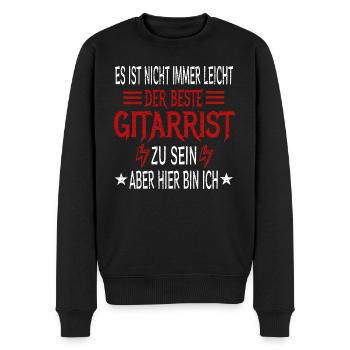 Bester Gitarrist Spruch Humor Rock E-Gitarre - Männer Premium Bio Pullover - Schwarz - Vorne - Nico (187cm)