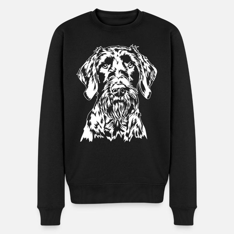 Deutsch Drahthaar Portrait Hunde Jagdhund Wilsigns - Männer Premium Bio Pullover - Schwarz